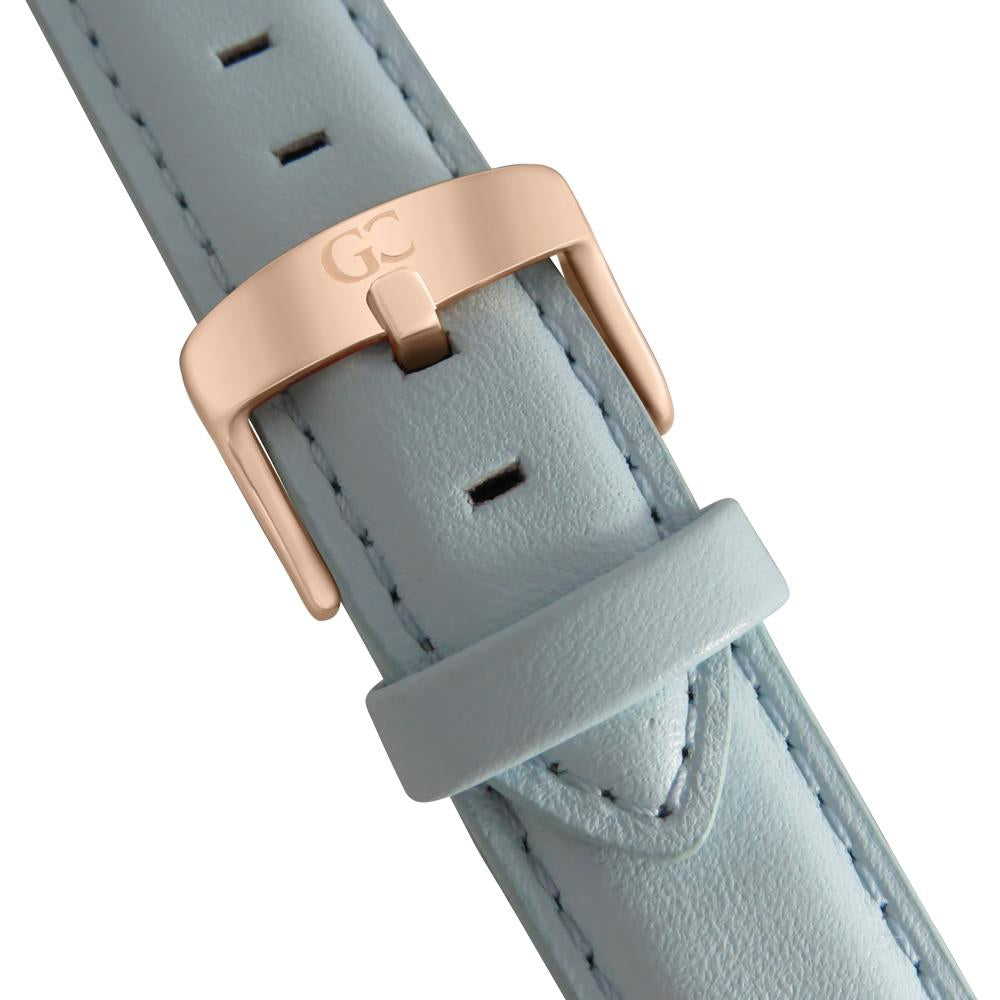 36mm Oak TL13618 White Rose Gold Light Blue Leather Women's Watch