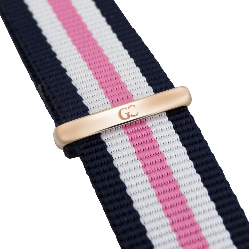 36mm Morris TL13624 White Rose Gold Pink White Navy Blue Mesh Nylon Nato Strap Women's Watch