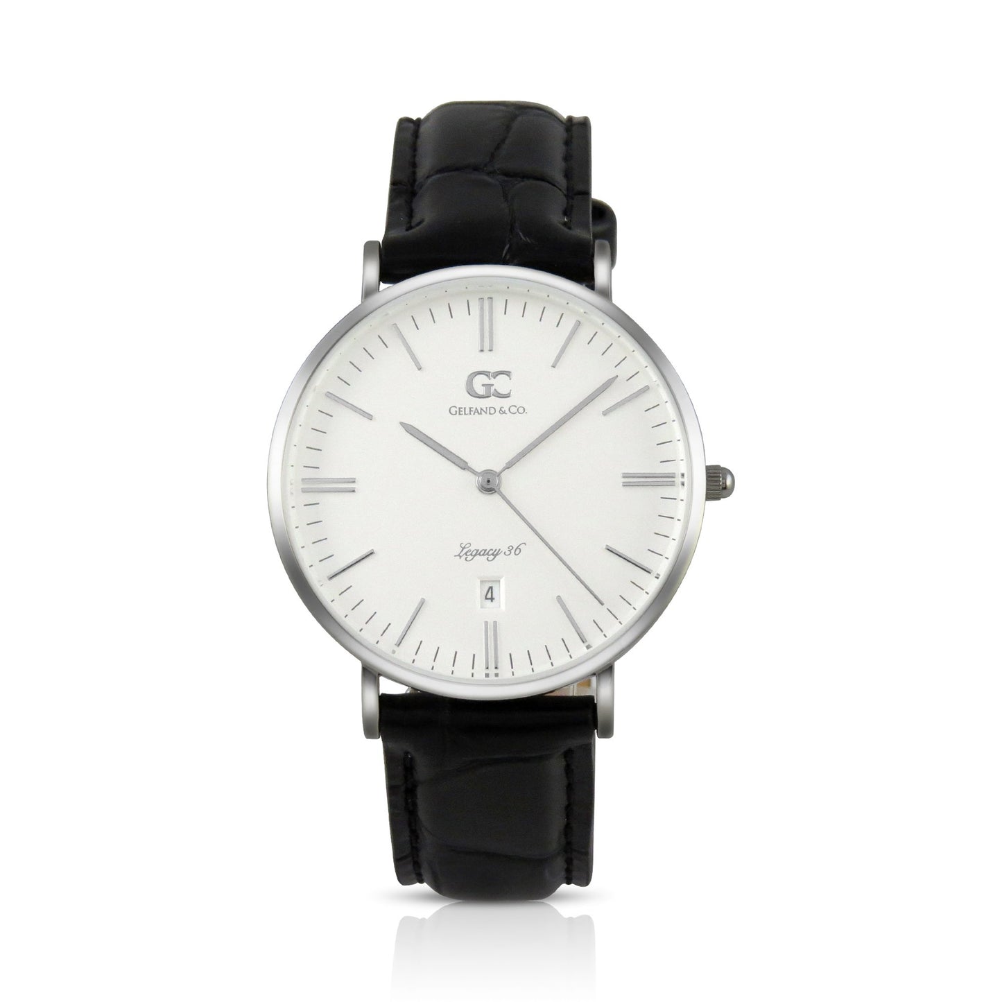 36mm Murray TL13603 White Silver Black Crocodile Leather Women's Watch