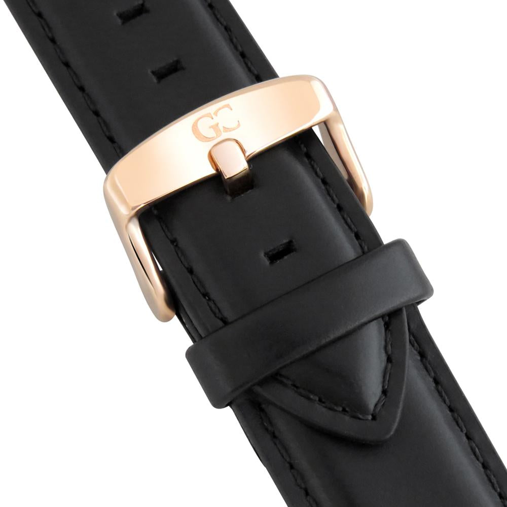 40mm Lafayette TL14037 Grey Metallic Rose Gold Black Leather Strap Men's Watch