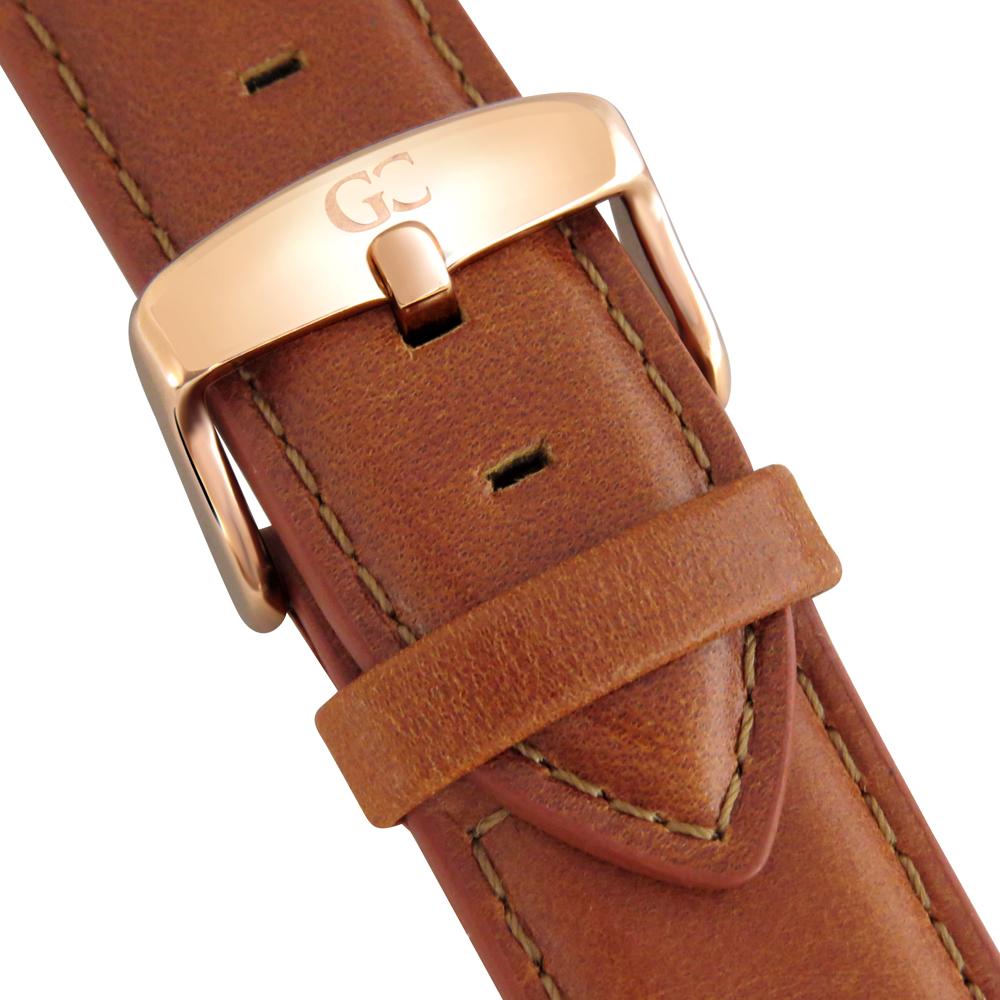 40mm Hubert RN14006 White Rose Gold Light Brown Leather Men's Watch