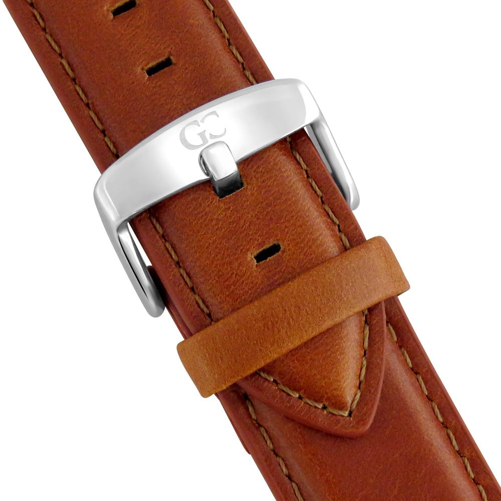 40mm Hubert RN14005 White Silver Light Brown Leather Men's Watch
