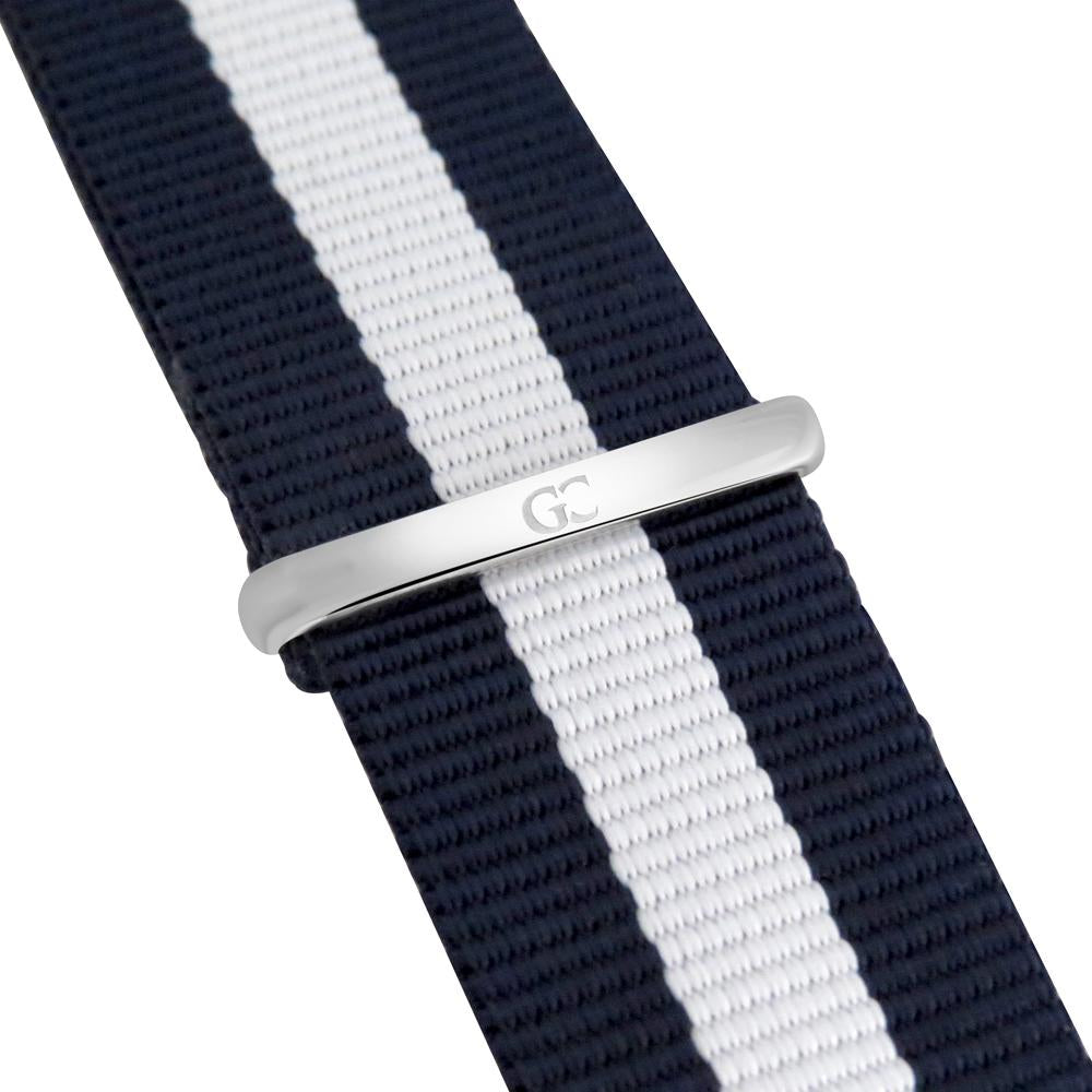 40mm Liberty TL14027 Black White Navy Blue Silver Nato Nylon Band Strap Men's Watch