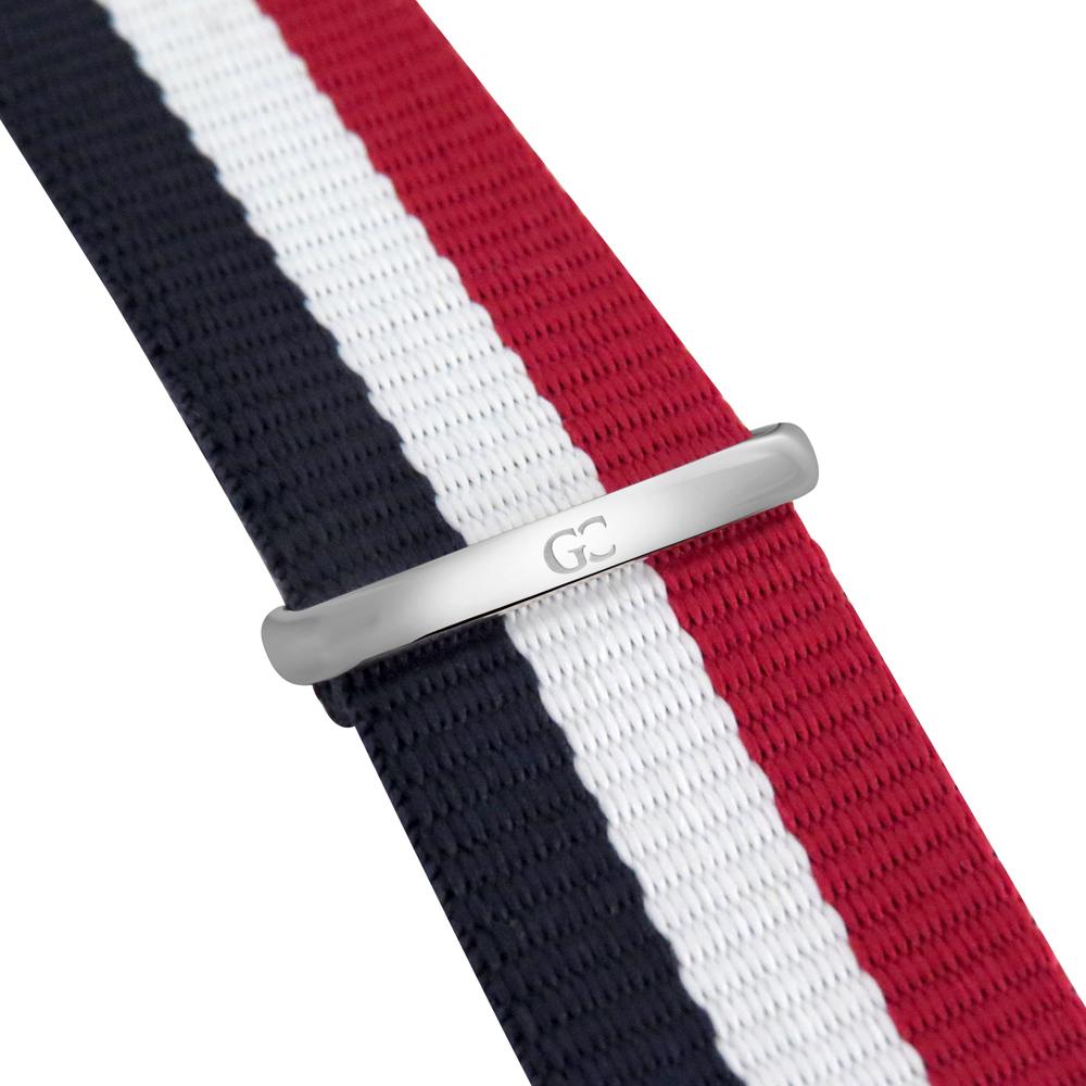 40mm Harrison TL14044 Grey Metallic Silver White Red Navy Blue Nylon Nato Band Strap Men's Watch