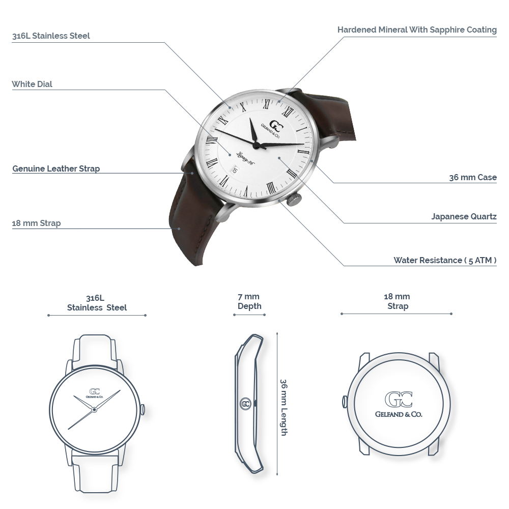 Dark Brown Leather Watch