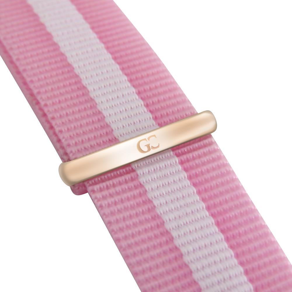 36mm Renwick TL13660 Peach Rose Gold Pink White Nylon Nato Band Strap Women's Watch