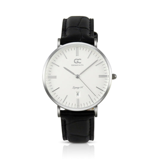 36mm Murray TL13603 White Silver Black Crocodile Leather Women's Watch