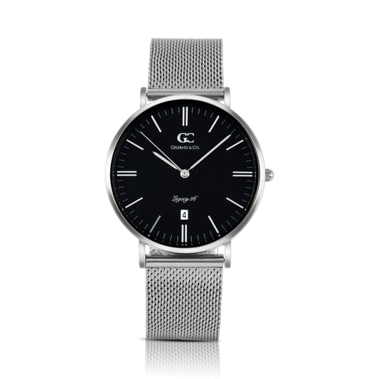 36mm Nostrand TL13665 Black Rose Gold Brown Leather Strap Women's Watch