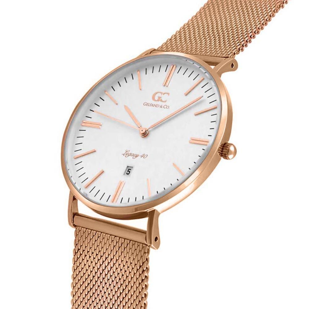 40mm Rivington TL14014 White Rose Gold Mesh Band Men's Watch